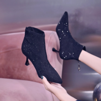  Rhinestone Ankle Boots Women's Autumn - Thumbnail 6