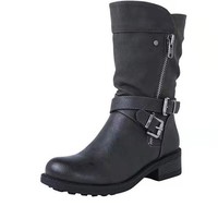 Gothic Buckle Strap Combat Boots  - Thumbnail 2