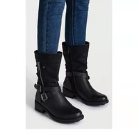 Gothic Buckle Strap Combat Boots  - Thumbnail 1