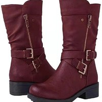 Gothic Buckle Strap Combat Boots  - Thumbnail 4