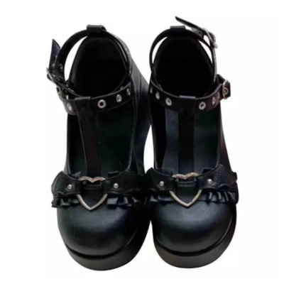 Gothic punk shoes lolita ladies wedges 