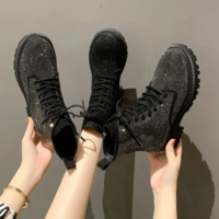  Punk Gothic Style Lace Up Platform Ankle Boots - Thumbnail 4