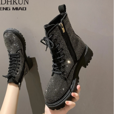  punk gothic style lace up platform ankle boots