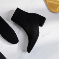 Women Elastic Fabric Flock Boots Suede - Thumbnail 5