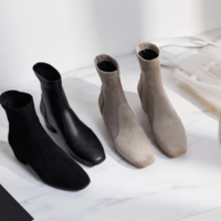 Women Elastic Fabric Flock Boots Suede - Thumbnail 3