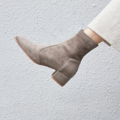Women elastic fabric flock boots suede