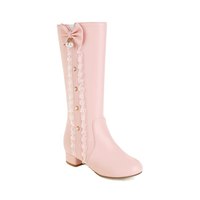 Sweet Bow Knot Pearls Princess Girls' Kneehigh - Thumbnail 5