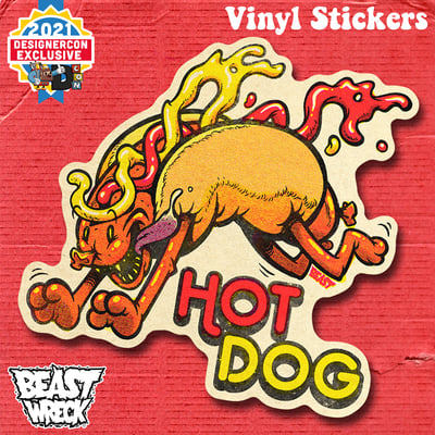 Hot dog sticker