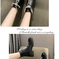 Women Motorcycle Shoes Platforms Ankle Boots  - Thumbnail 2