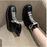 Women Motorcycle Shoes Platforms Ankle Boots  - Thumbnail 1