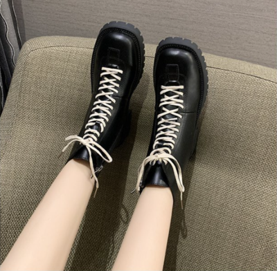 Women Motorcycle Shoes Platforms Ankle Boots 