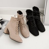 Solid Lace-up Back Zipper European  - Thumbnail 5