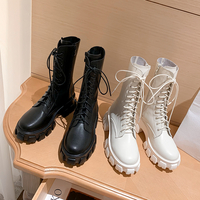  Fashion Platform Motorcycle Boots Women - Thumbnail 4