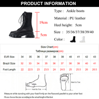  Fashion Platform Motorcycle Boots Women - Thumbnail 6