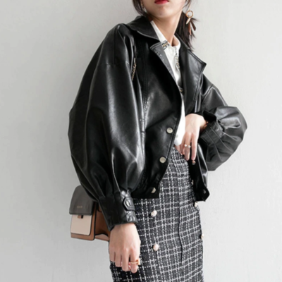  fashion loose soft pu motorcycle punk 