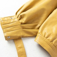 Single Breasted Short Motorcycle Punk Coat - Thumbnail 2
