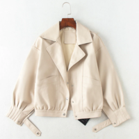Single Breasted Short Motorcycle Punk Coat - Thumbnail 4
