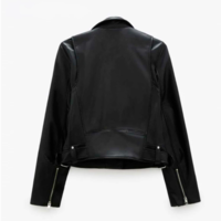  Zipper Coat Turn-down Motor Biker Jacket  - Thumbnail 1