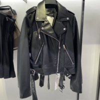  Zipper Coat Turn-down Motor Biker Jacket  - Thumbnail 3