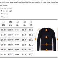 Oversized Leather Jacket Women Ladies Biker - Thumbnail 7