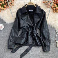 Fashion Spring Autumn Solid Turn-down Collar - Thumbnail 3