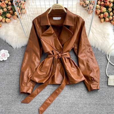 Fashion spring autumn solid turn-down collar