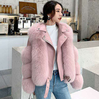 Faux Fur Turn Down Collar Jackets Women - Thumbnail 1