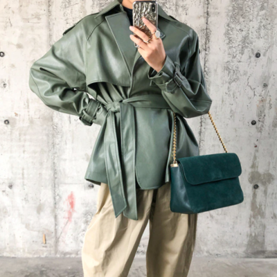 Casual female streetwear outwear jacket