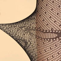  Heart Pattern Print Fishnet Tight Stretchy - Thumbnail 7