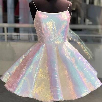 Sparkle sequin short homecoming dresses, prom dresses - Thumbnail 2