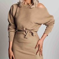 Fashion Long Sleeve Dress - Thumbnail 1