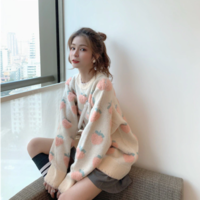Women Strawberry Embroidery Oversized - Thumbnail 1