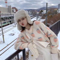 Women Strawberry Embroidery Oversized - Thumbnail 3