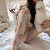 Women Strawberry Embroidery Oversized - Thumbnail 4