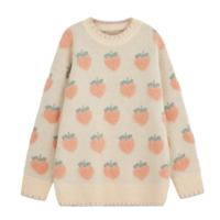 Women Strawberry Embroidery Oversized - Thumbnail 5