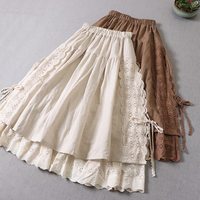 Lace Bandage Stitched Linen Skirt Fairy - Thumbnail 1