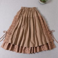 Lace Bandage Stitched Linen Skirt Fairy - Thumbnail 5
