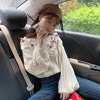 Cute Embroidered Flower Cardigan Sweater  - Thumbnail 5