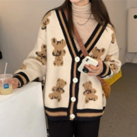 Cute Teddy Bear Sweater Cardigan - Thumbnail 3