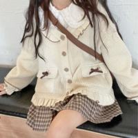  Kawaii Vintage Coat Women Casual Pockets - Thumbnail 2