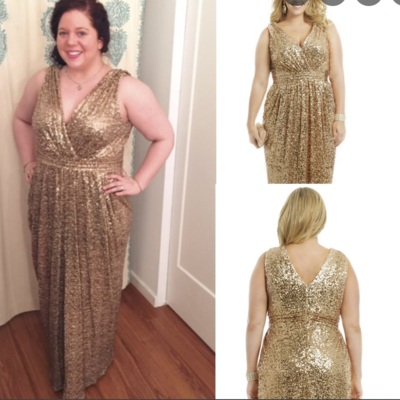 Plus size v neck mother of the bride dresses - Thumbnail 4
