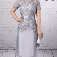 Knee Length Mother of the Bride Dresses with Short Sleeves - Thumbnail 1