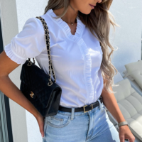 Solid Color Women'S Casual Short-Sleeved Top - Thumbnail 1