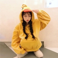 Cute 3D Yellow Duck Hoodie Long Sleeve Pullover Casual Aesthetic Casual E-Girl Kawaii Korean Japanese Harajuku - Thumbnail 4