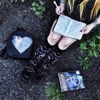 Cute Black Ouija Board Magic Star Moon Print Socks Punk Goth Aesthetic Casual E-Girl Kawaii Korean Japanese Harajuku - Thumbnail 2