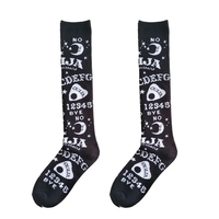 Cute Black Ouija Board Magic Star Moon Print Socks Punk Goth Aesthetic Casual E-Girl Kawaii Korean Japanese Harajuku - Thumbnail 4