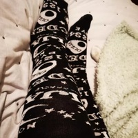 Cute Black Ouija Board Magic Star Moon Print Socks Punk Goth Aesthetic Casual E-Girl Kawaii Korean Japanese Harajuku - Thumbnail 8