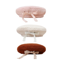 Retro Girl Style Cure Plush Autumn Winter Vintage Beret Hats - Thumbnail 6