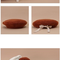 Retro Girl Style Cure Plush Autumn Winter Vintage Beret Hats - Thumbnail 1