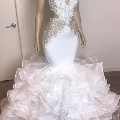 Sleeveless open back prom dresses sexy evening gowns - Thumbnail 1